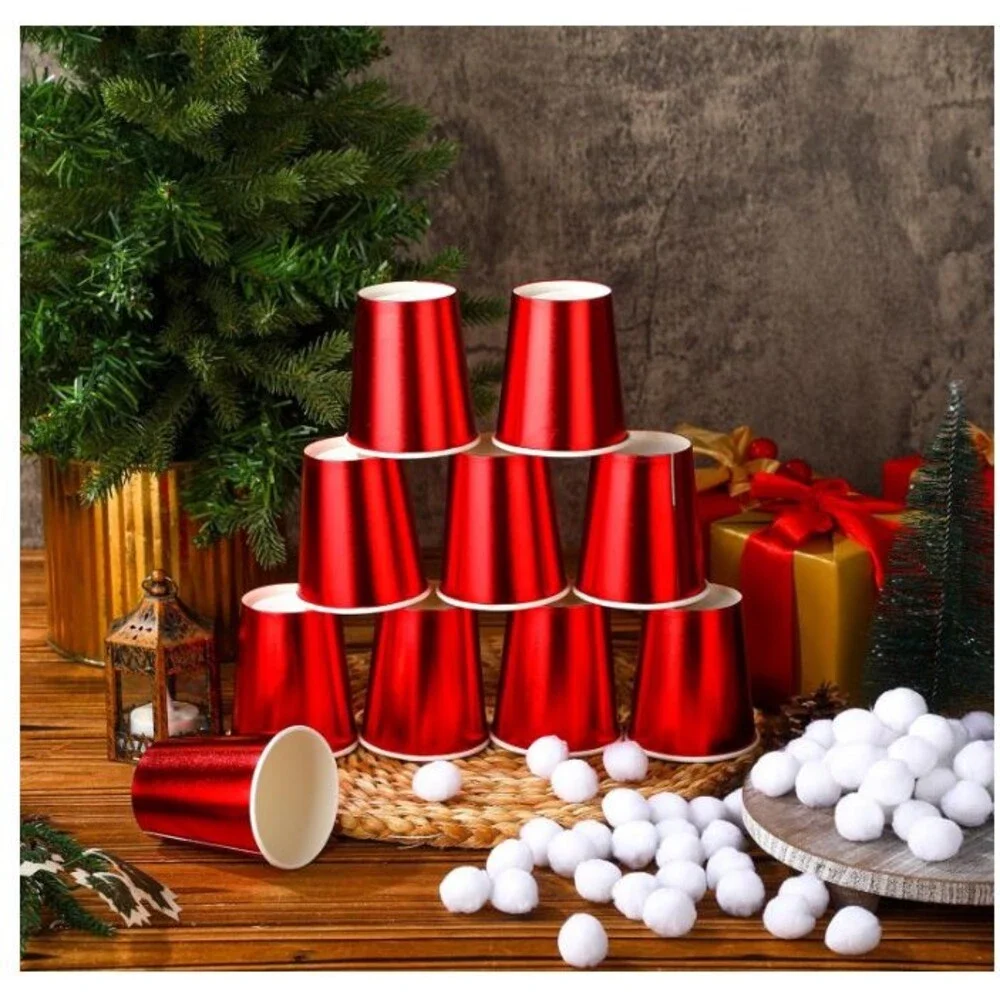 Christmas Reindeer Hooves Snowball Toss Game 210pcs Indoor Party